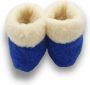 DINA wollen sloffen 100% wol pantoffels -blauw wit hoog model - Thumbnail 3