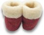 DINA wollen sloffen 100% wol pantoffels -rood wit hoog model - Thumbnail 3