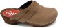 DINA Dames klompen zweeds van Echt nubuck leer tuinklompen werkklompen -zweedse klompen nubuck brown - Thumbnail 3