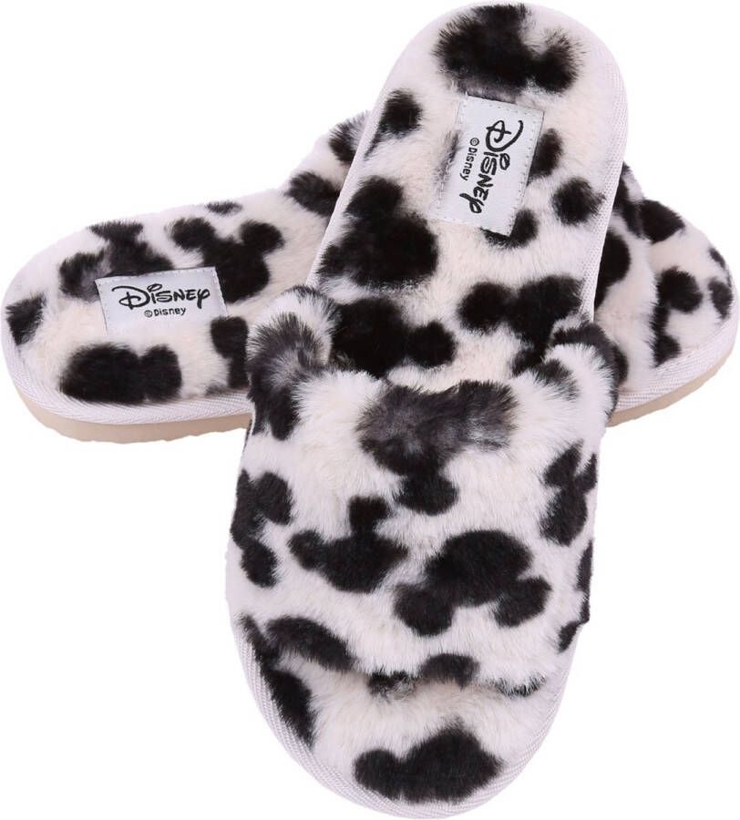 Disney Zwart-beige bontpantoffels Mickey Mouse