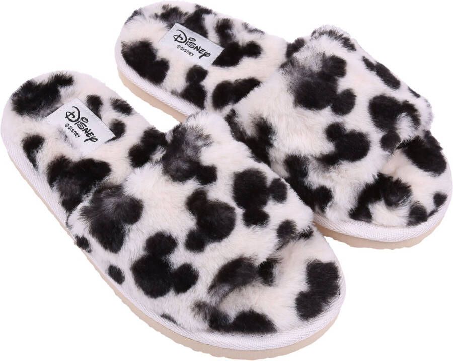 Disney Zwart-beige bontpantoffels Mickey Mouse