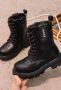 Djsa fashion Warme laarzen voor meisjes Winterbotjes- Enkellaarsjes-| kinderbotten- Veterboots Biker boots _ _ZWART - Thumbnail 3