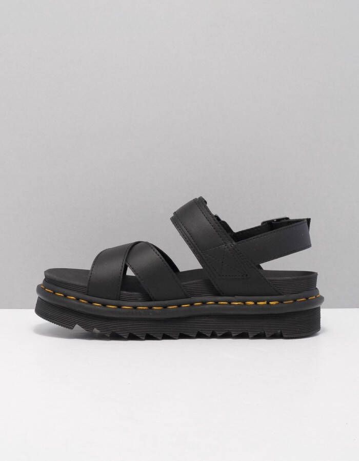 Dr. Martens DVOSS II BLACK HYDRO LEATHER Volwassenen Platte sandalen Zwart