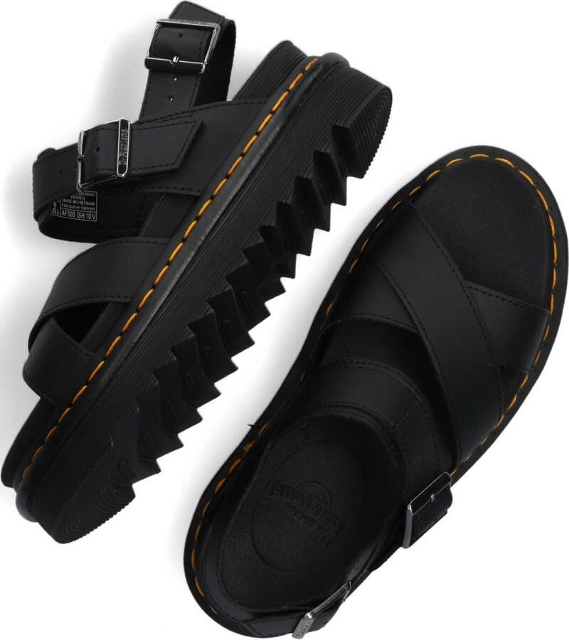 Dr. Martens DVOSS II BLACK HYDRO LEATHER Volwassenen Platte sandalen Zwart