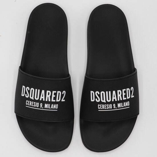 Dsquared2 Flip Flop Slippers Zwart Wit
