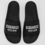 Dsquared2 Zwarte rubberen slippers Stijlvol en comfortabel Zwart - Thumbnail 5