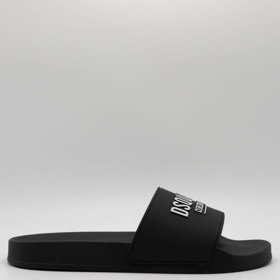 Dsquared2 Flip Flop Slippers Zwart Wit