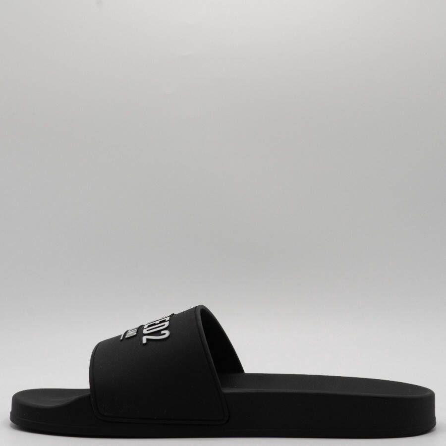 Dsquared2 Flip Flop Slippers Zwart Wit