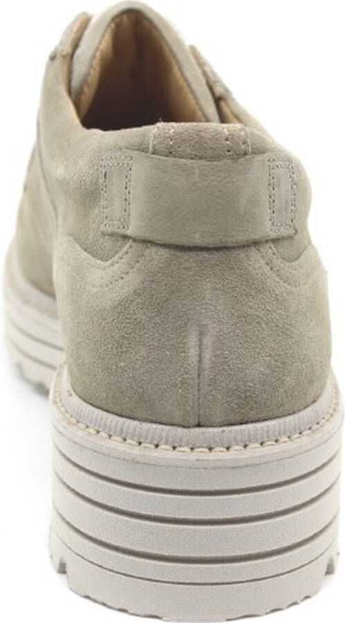 Durea 6276 095 0435 Taupe nubuck trendy veterschoenen wijdte H