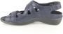 Durea 7258 215 9528 Blauw kleurige smalle dames sandalen met klittenband sluiting - Thumbnail 10