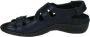 Durea 7258 215 9528 Blauw kleurige smalle dames sandalen met klittenband sluiting - Thumbnail 4
