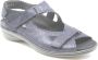 Durea 7258 215 9528 Blauw kleurige smalle dames sandalen met klittenband sluiting - Thumbnail 8