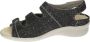 Durea 7350~K~~~~~~~~~~~~~~~~~~~~~~~~ Platte sandalenDames Sandalen Zwart - Thumbnail 4