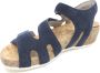 Durea 7385 blauwe dames sandaal met sleehak en klittenbandsluiting - Thumbnail 2