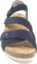 Durea 7385 blauwe dames sandaal met sleehak en klittenbandsluiting - Thumbnail 4