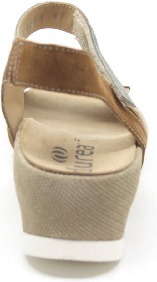 Durea 7403 025 9594 cognacbruin combi plateau sandaal wijdte H - Foto 10
