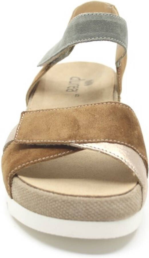 Durea 7403 025 9594 cognacbruin combi plateau sandaal wijdte H - Foto 12