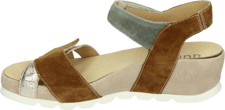 Durea 7403 025 9594 cognacbruin combi plateau sandaal wijdte H - Foto 6