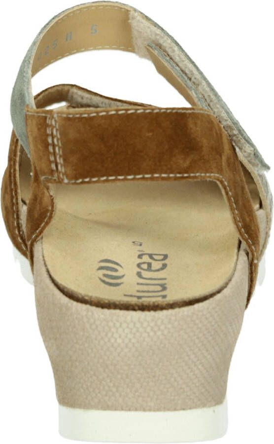 Durea 7403 025 9594 cognacbruin combi plateau sandaal wijdte H - Foto 7