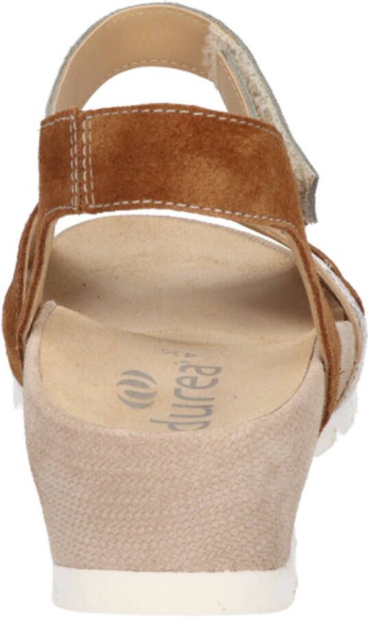 Durea 7403 025 9594 cognacbruin combi plateau sandaal wijdte H - Foto 8