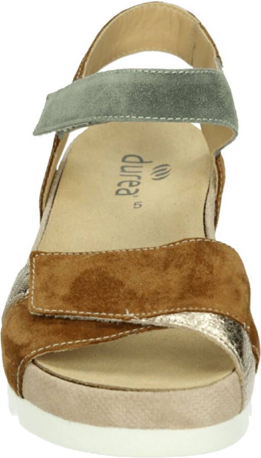 Durea 7403 025 9594 cognacbruin combi plateau sandaal wijdte H - Foto 9