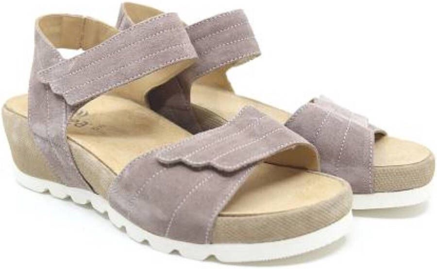 Durea 7404 025 0288 Rose kleurige dames sandalen met klittenband sluiting