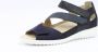Durea 7406 234 0218 Blauwe dames sandalen met klittenband sluiting en een dichte hiel - Thumbnail 2