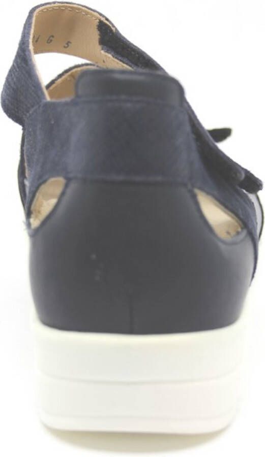 Durea 7406 234 0218 Blauwe dames sandalen met klittenband sluiting en een dichte hiel - Foto 4