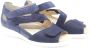 Durea 7406 234 0218 Blauwe dames sandalen met klittenband sluiting en een dichte hiel - Thumbnail 5