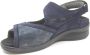 Durea 7408 220 9651 Blauwe extra brede dames sandalen met klittenband sluiting - Thumbnail 5