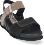 Durea 7418 794 0496 Zwart combi dames sandalen wijdte G - Thumbnail 5