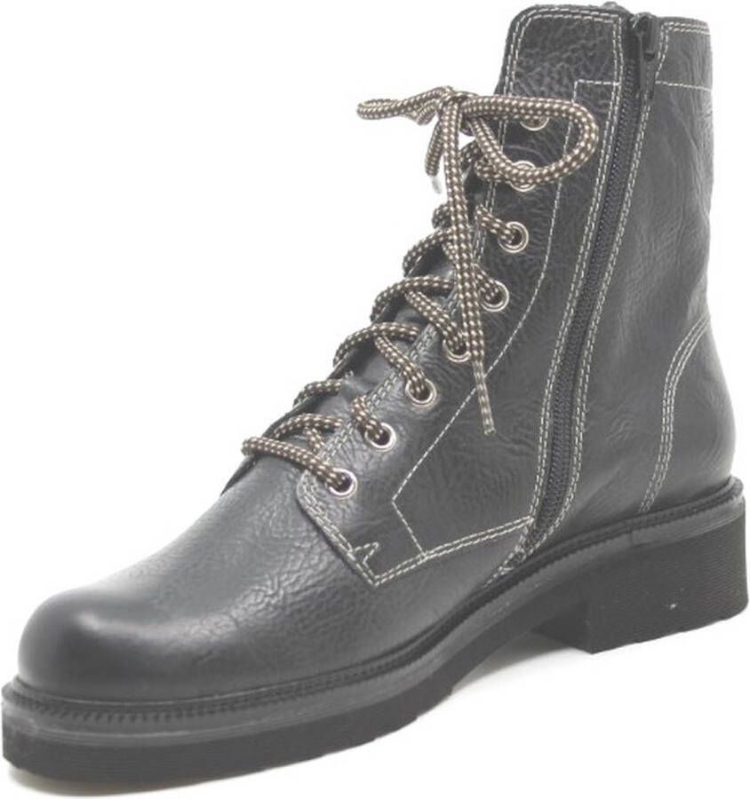 Durea 9727 zwart dames veterboot met rits