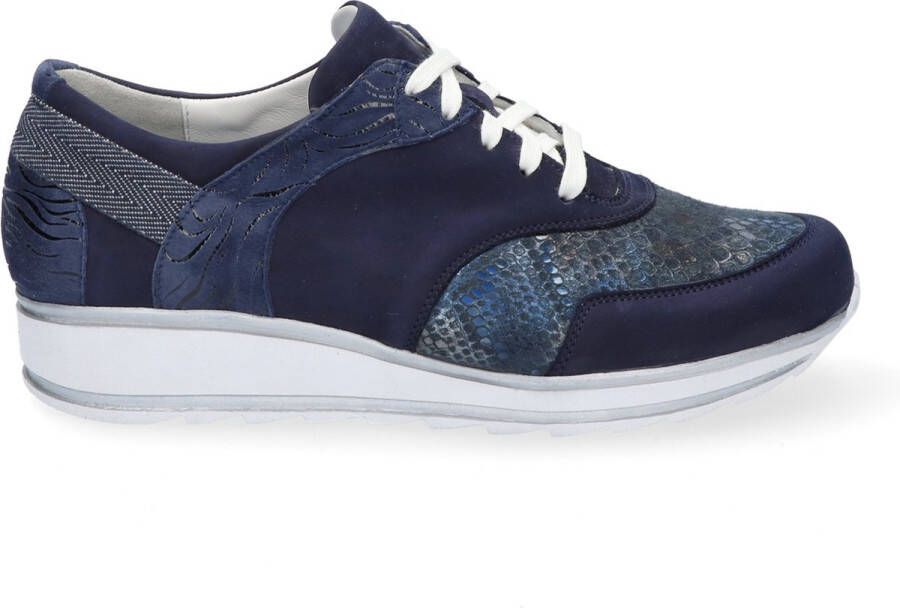 Durea Blauwe Veterschoenen Wijdte H