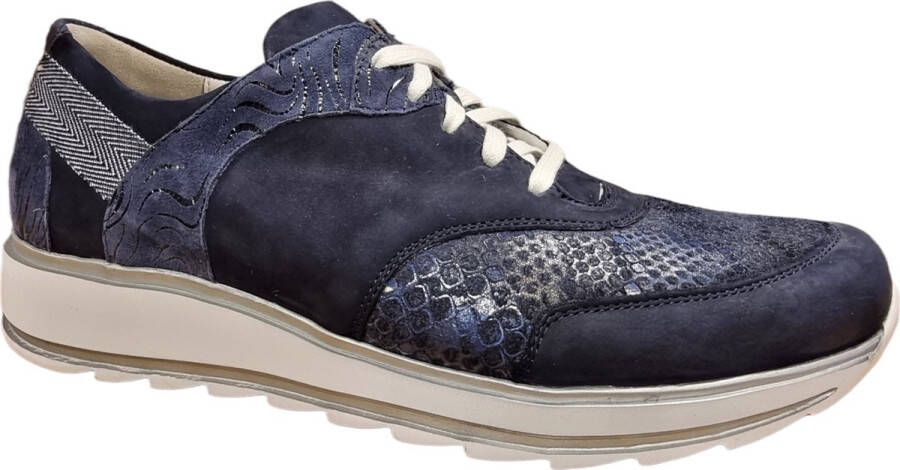 Durea Blauwe Veterschoenen Wijdte H