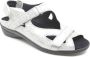 Durea 7258 216 6683 Zilver kleurige dames sandalen met klittenband sluiting - Thumbnail 6