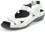 Durea 7258 216 6683 Zilver kleurige dames sandalen met klittenband sluiting - Thumbnail 5