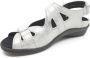 Durea 7258 216 6683 Zilver kleurige dames sandalen met klittenband sluiting - Thumbnail 4