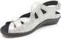 Durea 7258 216 6683 Zilver kleurige dames sandalen met klittenband sluiting - Thumbnail 9