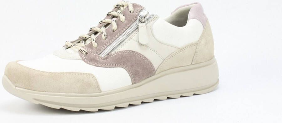 Durea Dames Sneaker 6279-685-0358 Taupe Wit Beige Wijdte H (41)