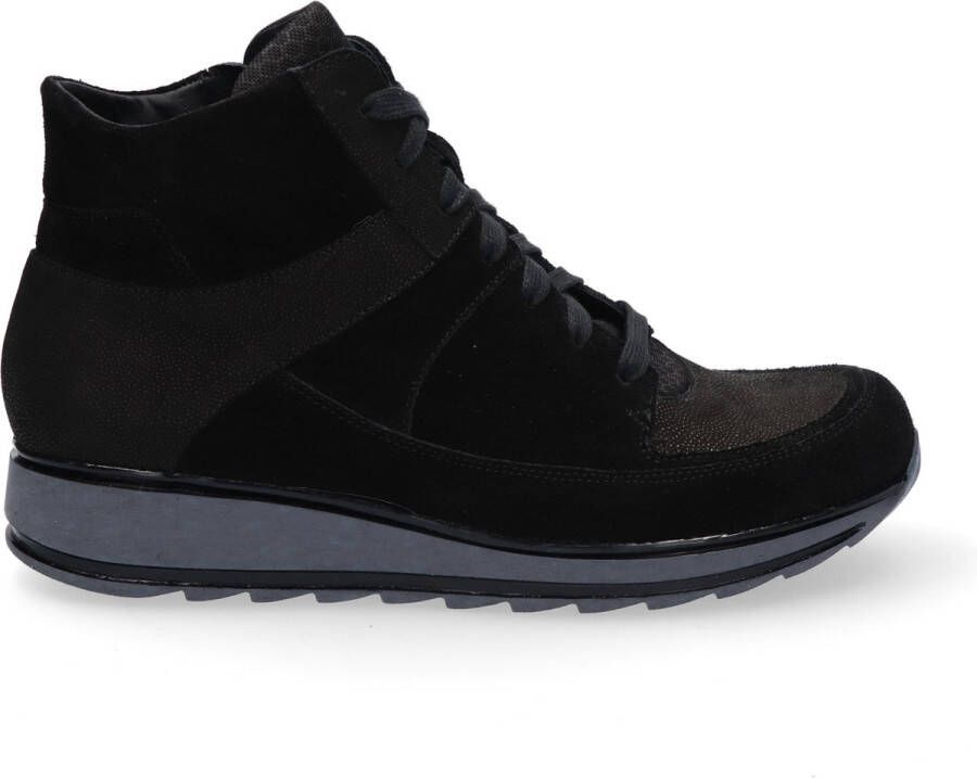 Durea Dames Veterboot 9684-688-9998 Zwart Combi Wijdte K (38 5) - Foto 4