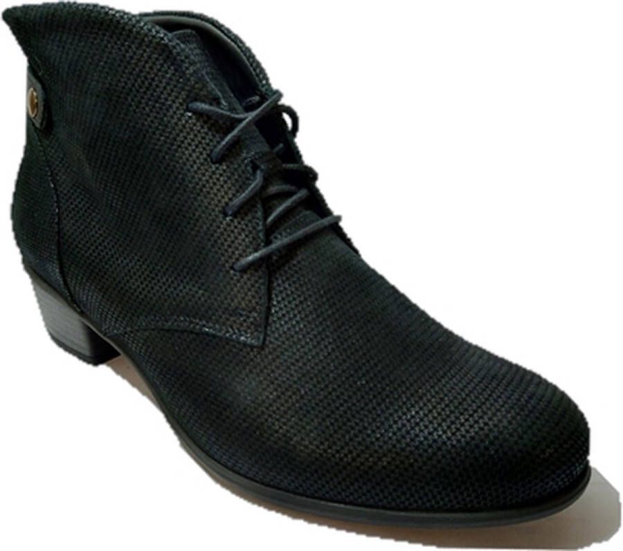 Durea Korte Veterlaars 9603 935 9802 Zwart Print Wijdte H