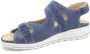 Durea 7407 795 0198 Jeansblauwe dames sandalen met klittenband sluiting - Thumbnail 3