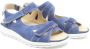 Durea 7407 795 0198 Jeansblauwe dames sandalen met klittenband sluiting - Thumbnail 4