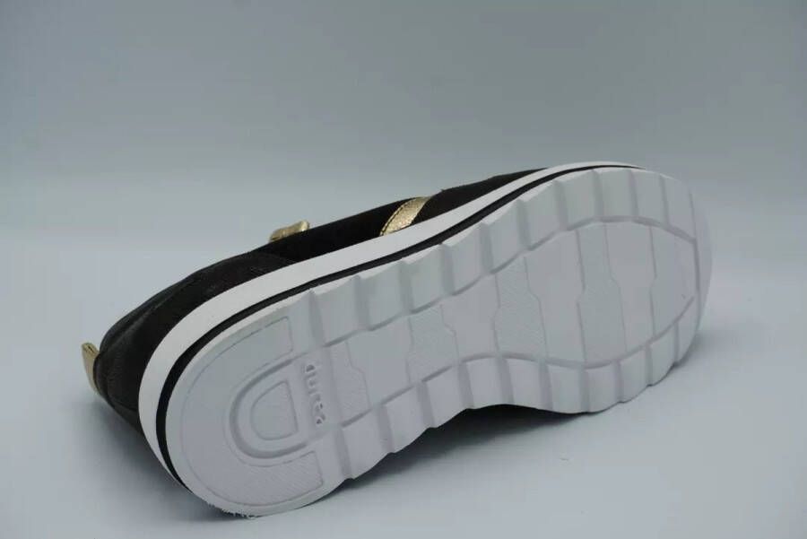Durea Sneakers Dames Lage sneakers Damesschoenen Leer 6261 685 Zwart combi