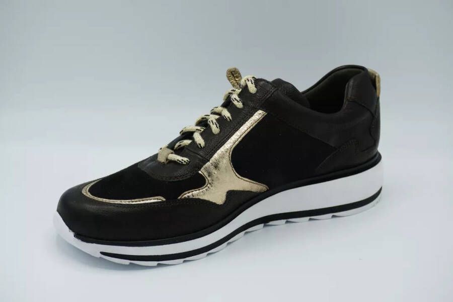 Durea Sneakers Dames Lage sneakers Damesschoenen Leer 6261 685 Zwart combi