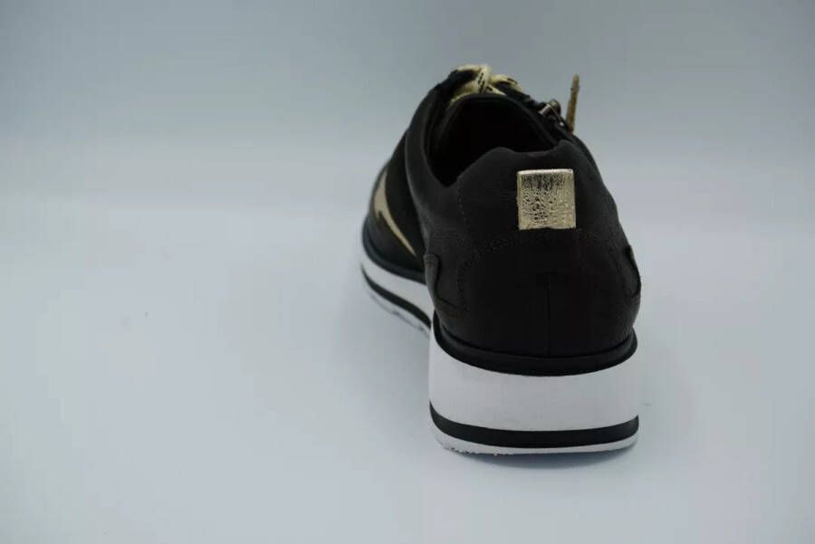 Durea Sneakers Dames Lage sneakers Damesschoenen Leer 6261 685 Zwart combi