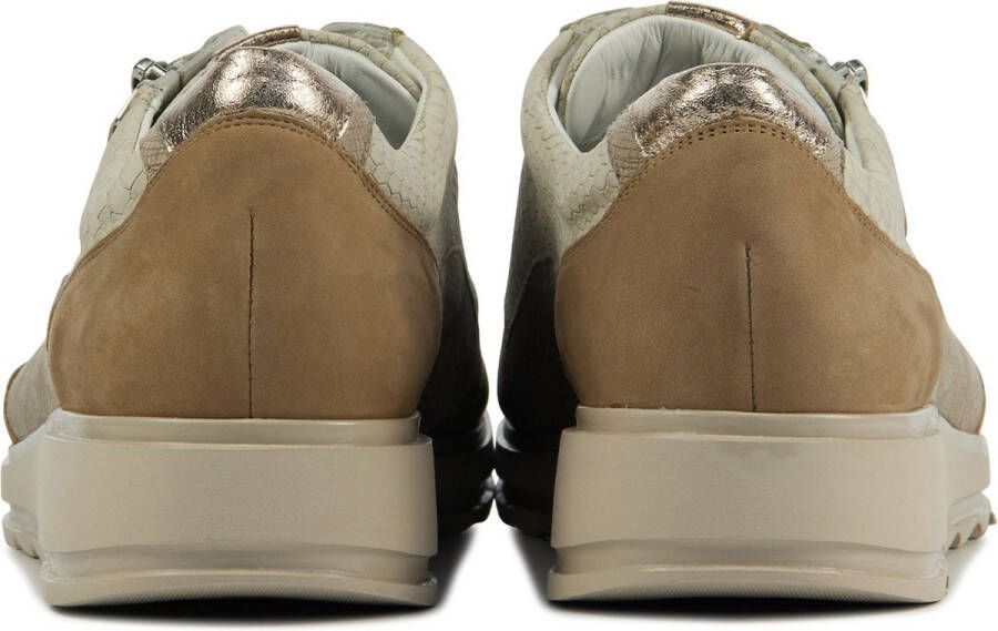 Durea Sneakers Dames Lage sneakers Damesschoenen Suède 6263 685 Pythonprint Beige combi - Foto 2