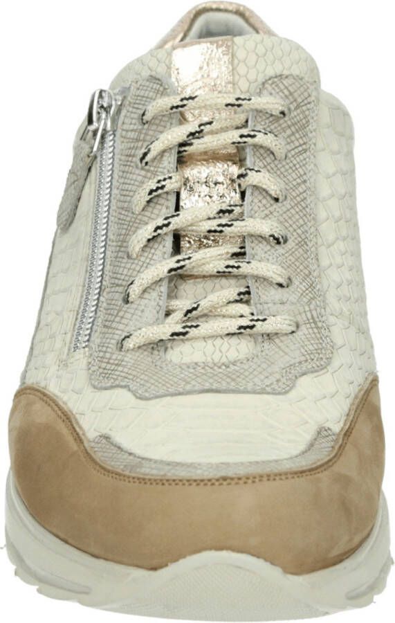 Durea Sneakers Dames Lage sneakers Damesschoenen Suède 6263 685 Pythonprint Beige combi - Foto 4