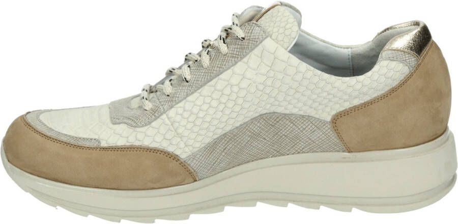 Durea Sneakers Dames Lage sneakers Damesschoenen Suède 6263 685 Pythonprint Beige combi - Foto 5