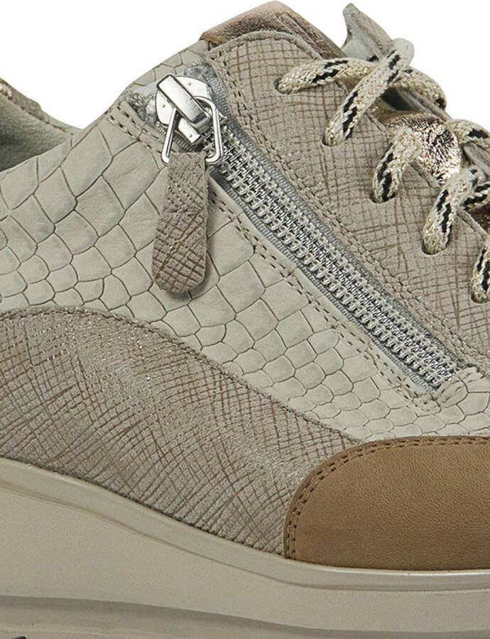 Durea Sneakers Dames Lage sneakers Damesschoenen Suède 6263 685 Pythonprint Beige combi - Foto 7